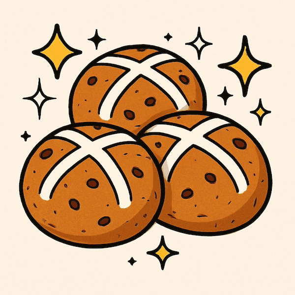 magical hot cross buns for Lammas or Lughnasa